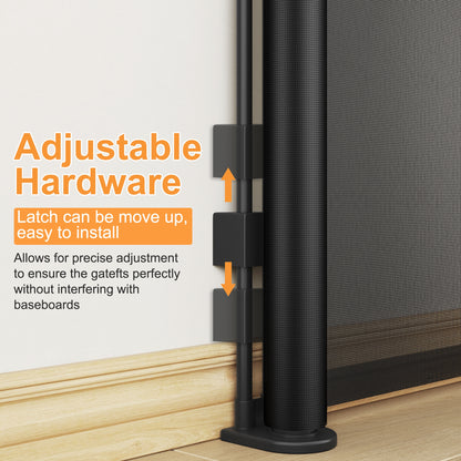Retractable Baby Gate, Mesh Dog Gate For Doorways, Extends Up To 76  Wide, 33  Tall Child Safety Gate For Doorways, Indoor & Outdoors, Stairs, Hallways, Black Non-EBAY Certified Warehouse